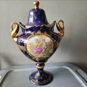 Vintage Sevres Porcelain Cobalt Vase